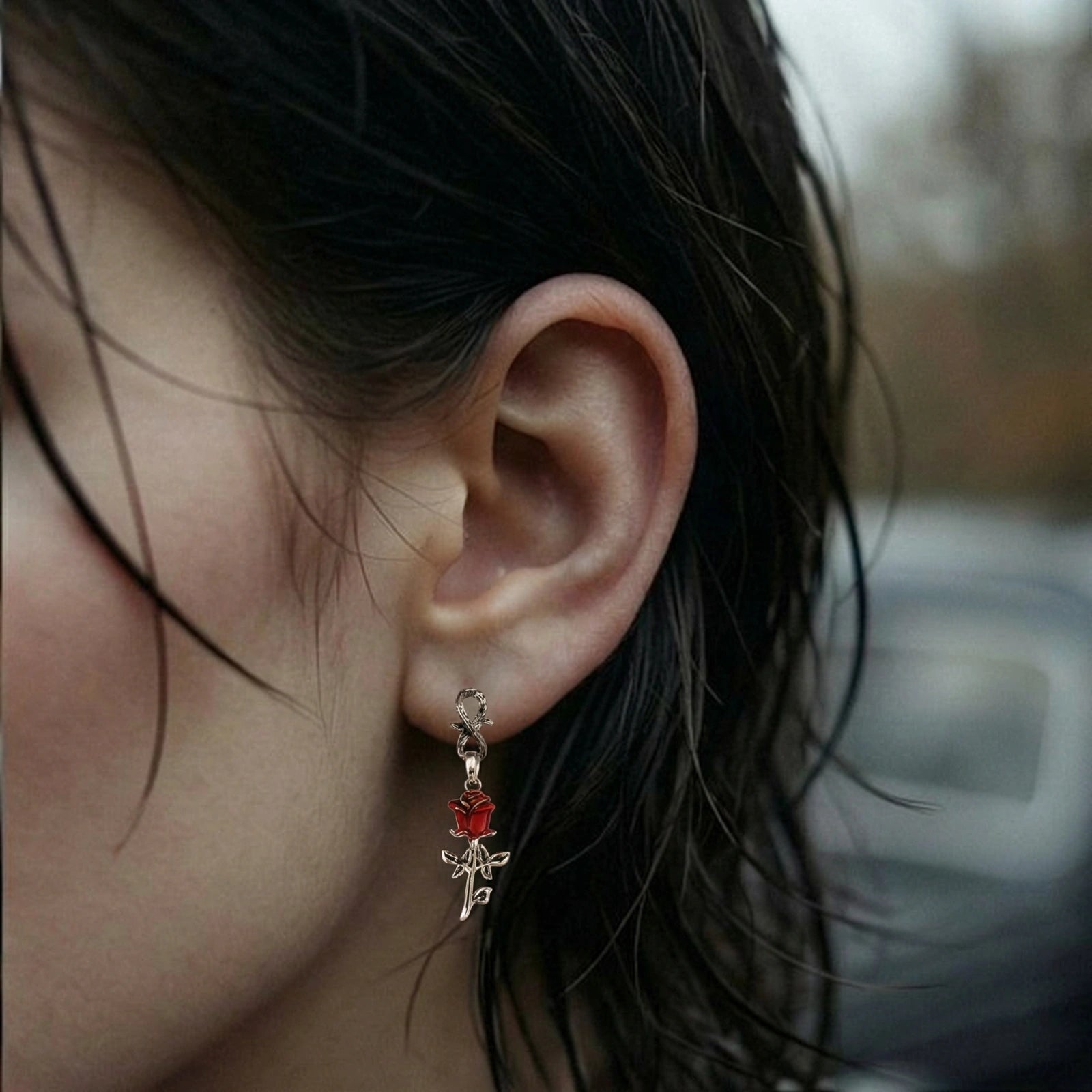 Pendientes Serpiente y Rosa