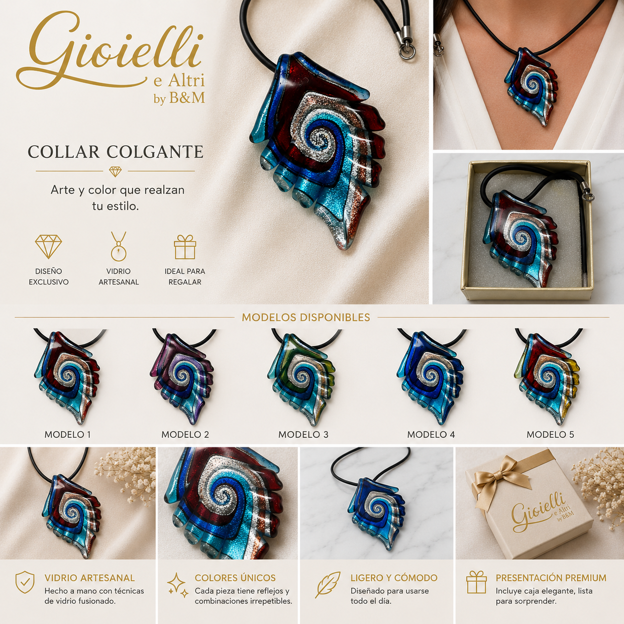 COLLAR COLGANTE - MODELO ESPIRAL