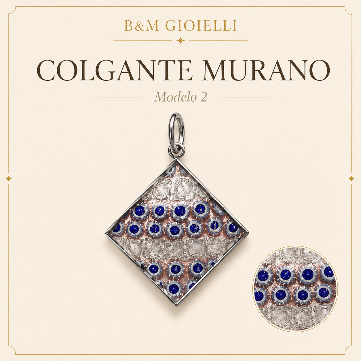 COLGANTE CUADRADO MURANO-POSICIÒN ROMBO